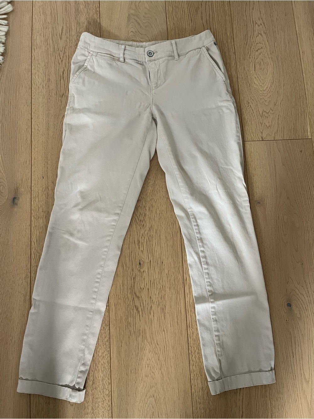 Pilcro and the Letterpress Light Beige Tapered Trousers/Pants